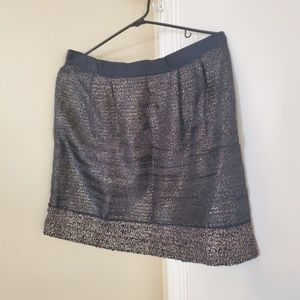 Metallic Black & Gold Mini Skirt - LOFT